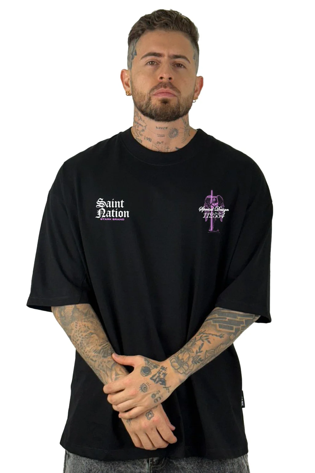 Oversize negra saint nation alto gramaje - Image 2