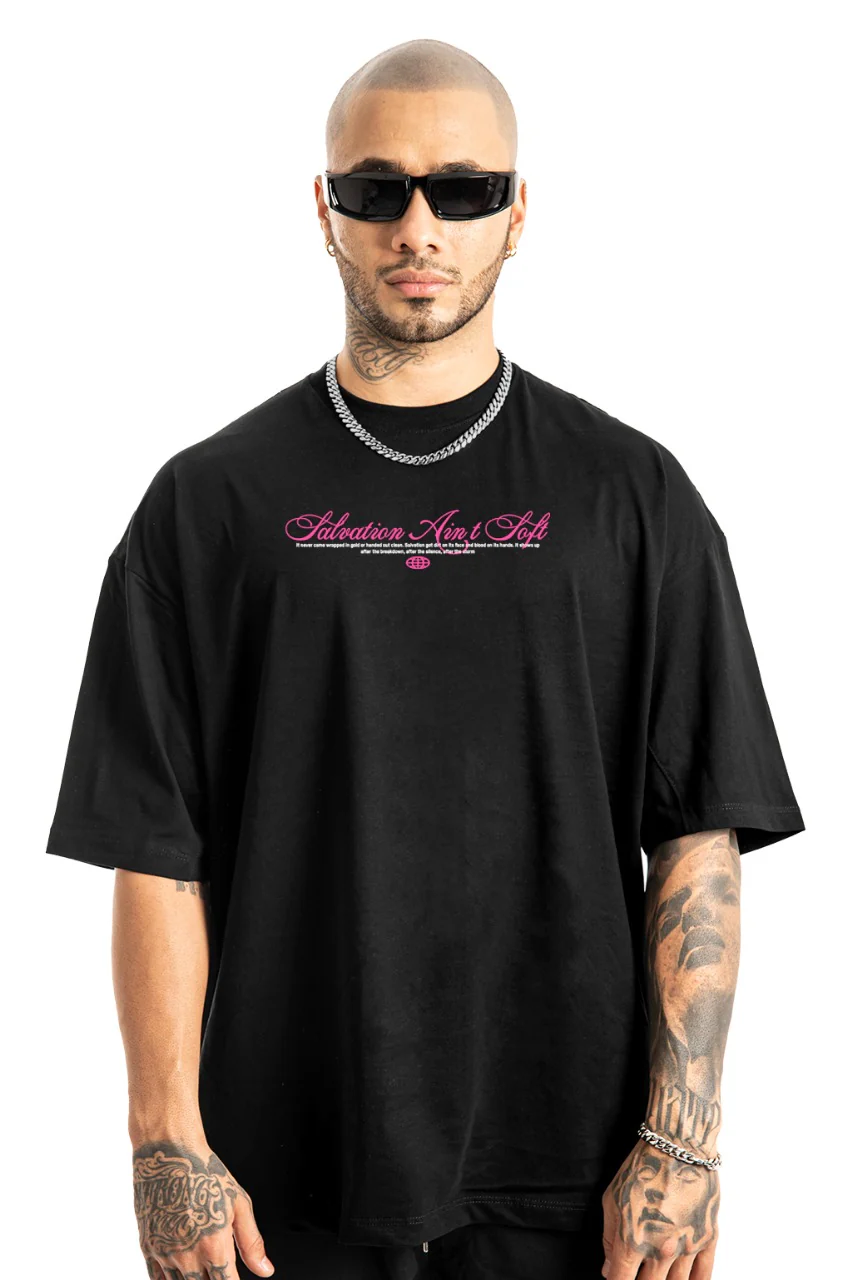 Oversize Negra Salvation Aint Soft Alto Gramaje - Image 2