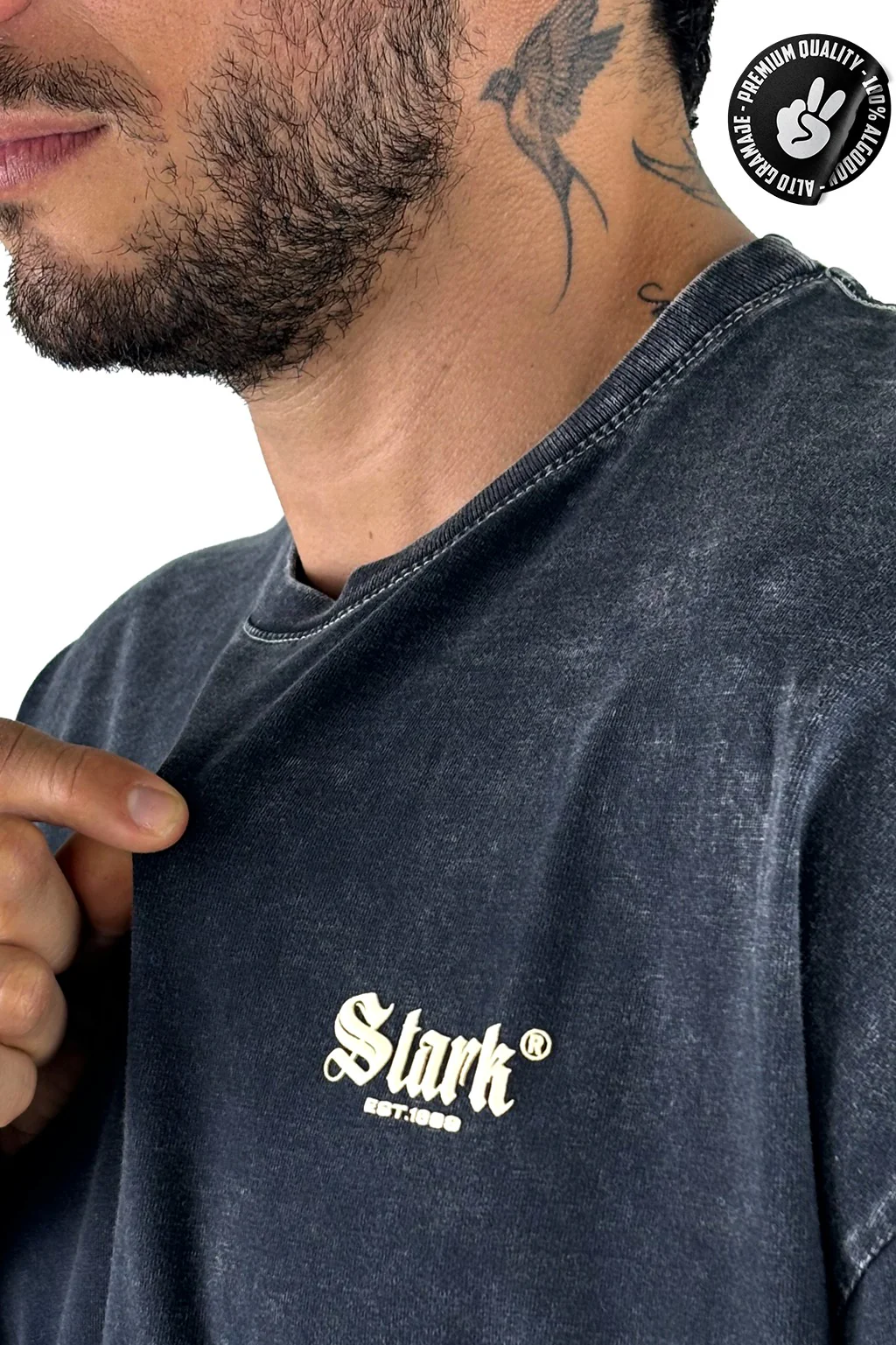 Oversize Negra Stark Alto Gramaje SKY - Image 2