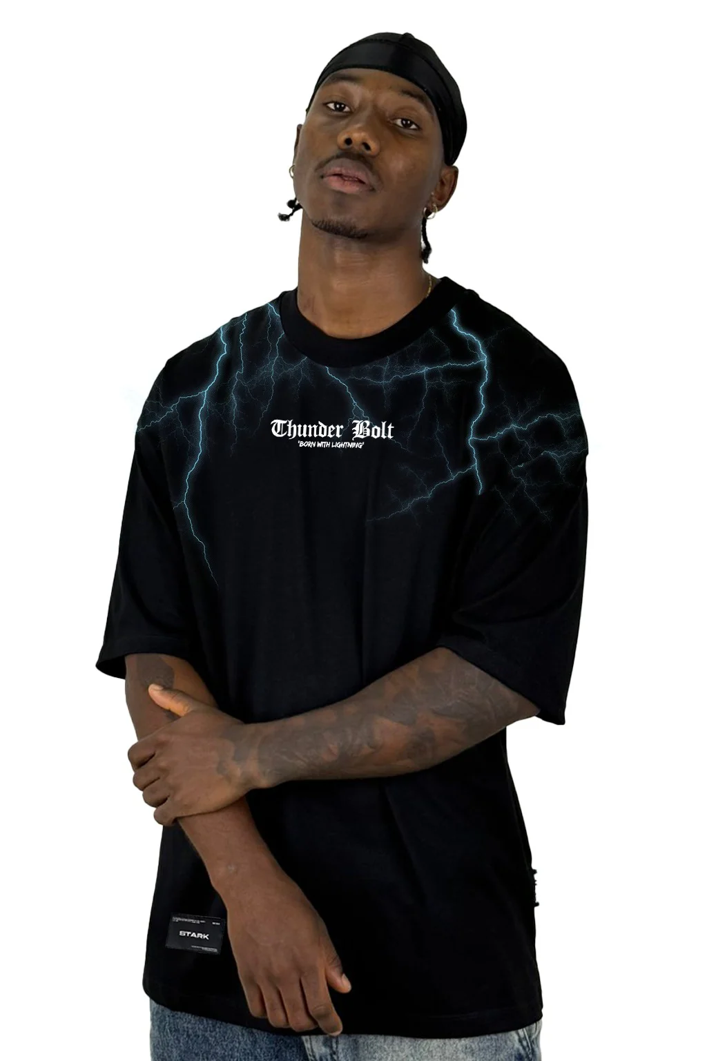 Oversize Negra Thunder Bolt Rayos Alto Gramaje
