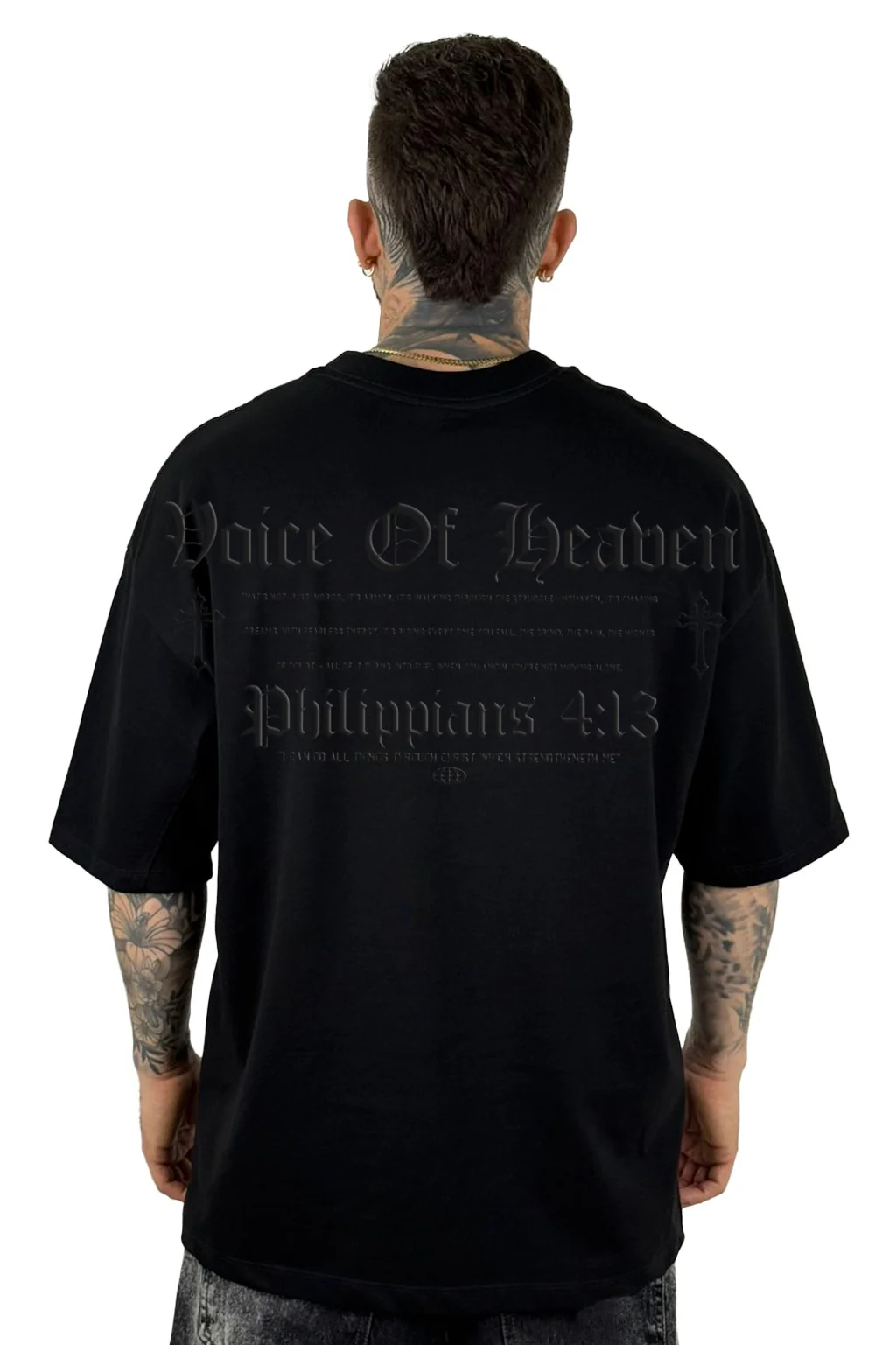 Oversize Negra Voice Of Heaven Tono A Tono Alto Gramaje - Image 2