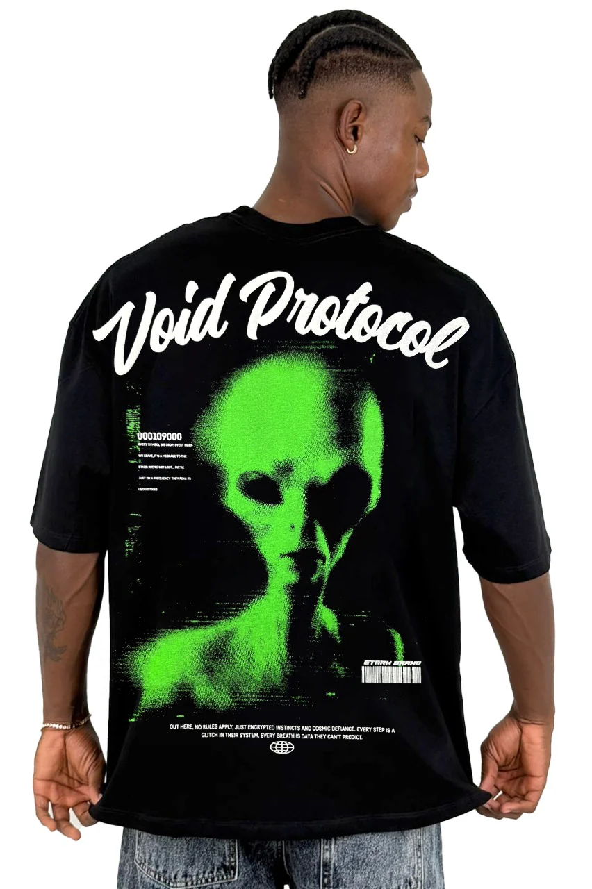 Oversize Negra Void Protocol Alto Gramaje