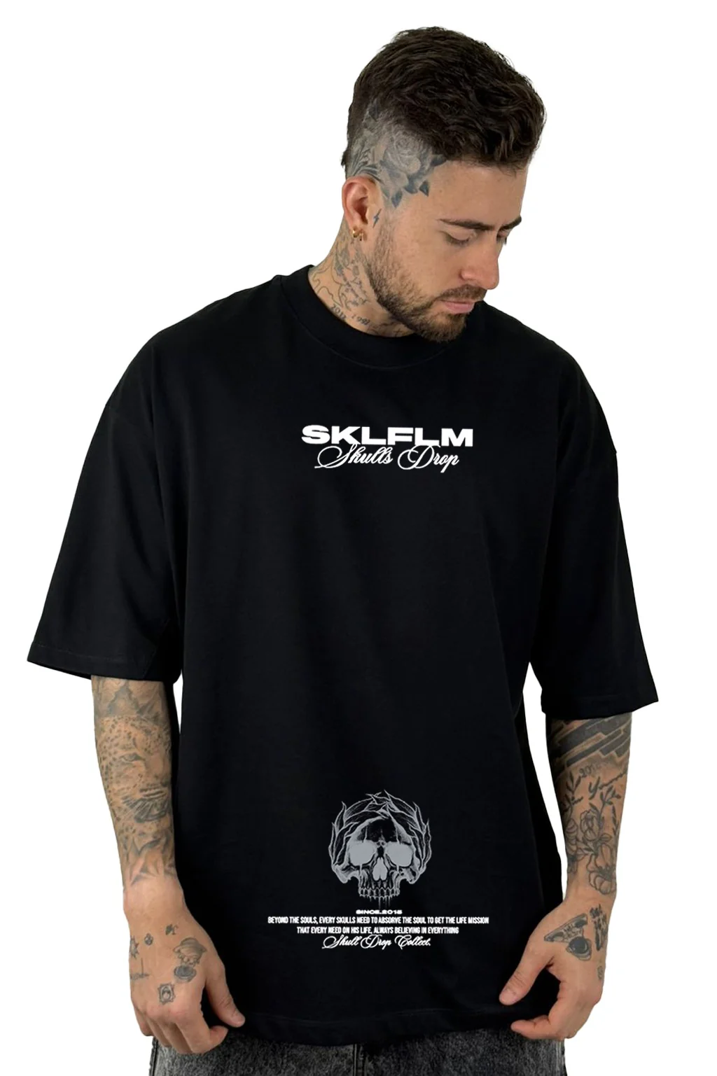 Oversize negrA SKLFLM Skull alto gramaje - Image 2