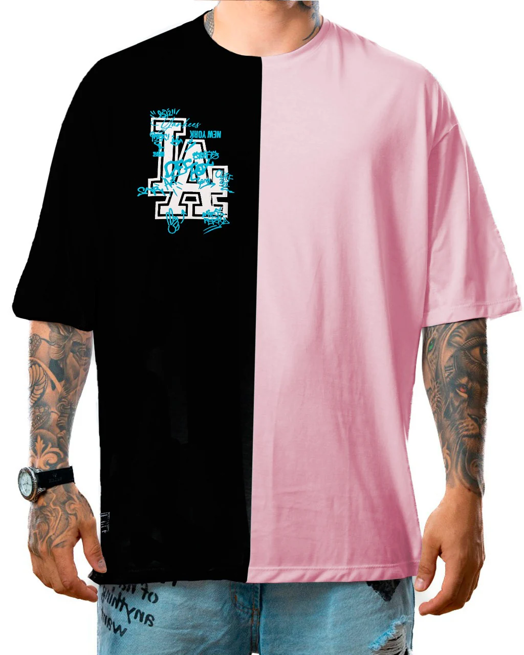 Oversize negro rosa LA
