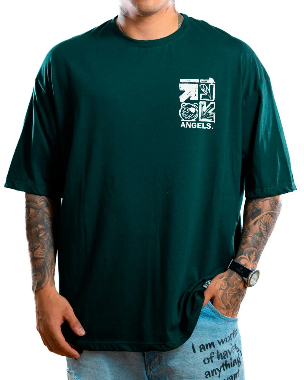 Oversize verde botella angels off - Image 2