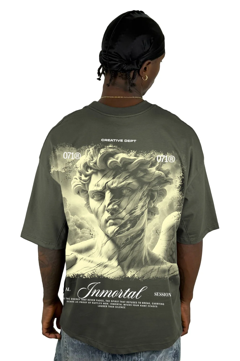 Oversize Verde Militar Inmortal Alto Gramaje