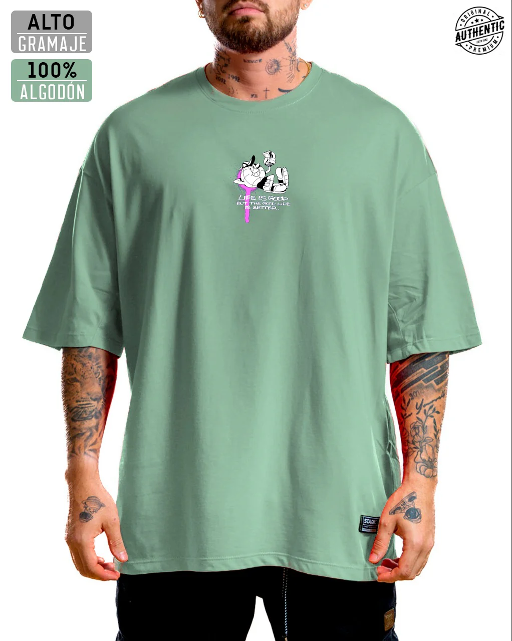 Oversize Verde Seco world Alto Gramaje - Image 2